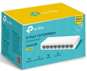 Коммутатор TP-Link LS1008 8x100Mb неуправляемый - купить недорого с доставкой в интернет-магазине