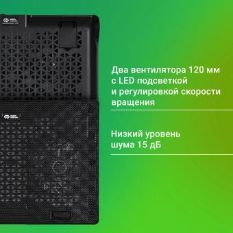 Подставка для ноутбука Digma D-NCP156-2 15.6"360x260x27мм 2xUSB 2x 120ммFAN 650г черный - купить недорого с доставкой в интернет-магазине