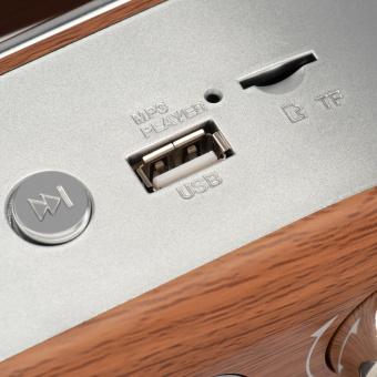 Радиоприемник портативный Hyundai H-PSR200 дерево коричневое/серебристый USB microSD - купить недорого с доставкой в интернет-магазине