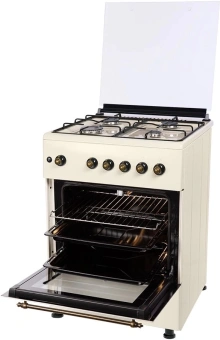 Плита Газовая Nordfrost GG6061Y бежевый (металлическая крышка) реш.сталь - купить недорого с доставкой в интернет-магазине