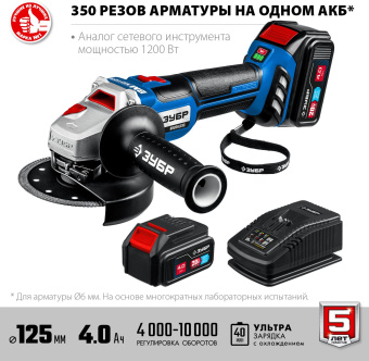 Углошлифовальная машина Зубр Профессионал AB-125-42 10000об/мин рез.шпин.:M14 d=125мм - купить недорого с доставкой в интернет-магазине