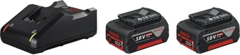 Батарея аккумуляторная Bosch GBA 18В 4Ач Li-Ion (З/У в компл.) (1600A019S0) - купить недорого с доставкой в интернет-магазине