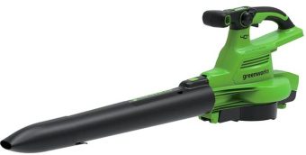 Воздуходувка-пылесос Greenworks GD40BV пит.:от аккум. зеленый/черный - купить недорого с доставкой в интернет-магазине