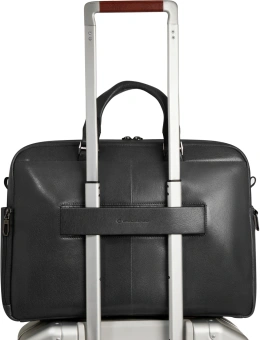 Деловая сумка мужская Piquadro Solm CA7025S141/N с отделением для ноутбука 14" черная натур.кожа - купить недорого с доставкой в интернет-магазине