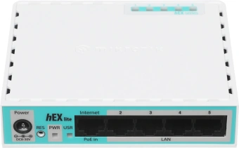 Роутер MikroTik hEX lite (RB750R2) 10/100BASE-TX белый - купить недорого с доставкой в интернет-магазине