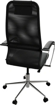 Кресло Метта SU-B-8 черный сиденье черный сетка с подголов. крестов. металл хром - купить недорого с доставкой в интернет-магазине