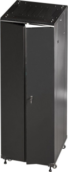 Шкаф коммутационный Lanmaster (TWT-CBB-42U-6X8-P1) напольный 42U 600x800мм пер.дв.перфор. задн.дв.перфор.2-хст. 2 бок.пан. 800кг черный 726мм 92кг 2055мм IP20 металл - купить недорого с доставкой в интернет-магазине
