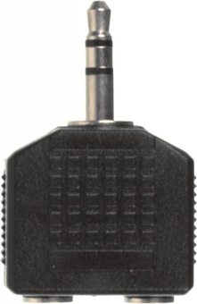 Адаптер аудио Ningbo Headphone Splitter 2xJack 3.5 (f)/Jack 3.5 (m) черный (JAAA095-B) - купить недорого с доставкой в интернет-магазине