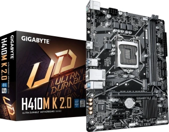 Материнская плата Gigabyte H410M K 2.0 Soc-1200 Intel H410 2xDDR4 mATX AC`97 8ch(7.1) GbLAN+HDMI - купить недорого с доставкой в интернет-магазине
