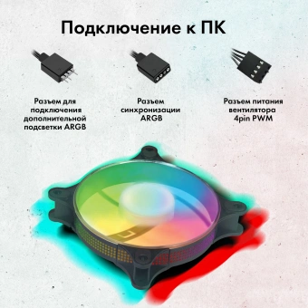 Вентилятор для корпуса GMNG GG-CF120ARGB4-PWMBK ARGB 120х120x25 черный 4-pin 26дБ Ret - купить недорого с доставкой в интернет-магазине