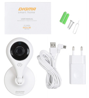 Камера видеонаблюдения IP Digma DiVision 300 3.6-3.6мм цв. корп.:белый/черный (DV300) - купить недорого с доставкой в интернет-магазине