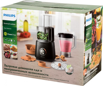 Кухонный комбайн Philips HR7510/10 800Вт черный - купить недорого с доставкой в интернет-магазине