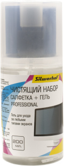 Чистящий набор (салфетка + гель) Silwerhof для экранов и оптики 200мл - купить недорого с доставкой в интернет-магазине