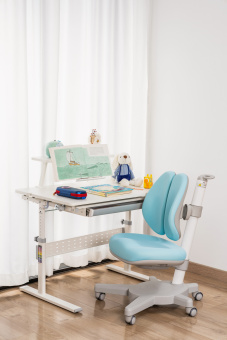 Кресло детское Cactus CS-CHR-3604BL голубой крестов. пластик серый - купить недорого с доставкой в интернет-магазине