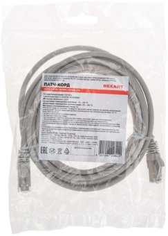 Патч-корд Rexant 02-0110-3 F/UTP RJ-45 вил.-вилка RJ-45 кат.5E 3м серый LSZH - купить недорого с доставкой в интернет-магазине