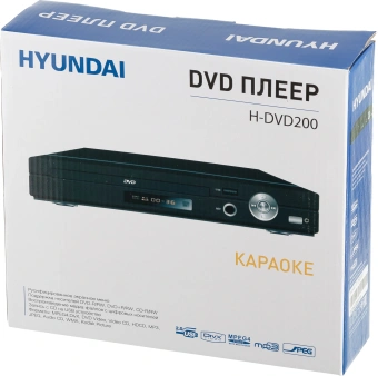 Плеер DVD Hyundai H-DVD200 черный Караоке ПДУ - купить недорого с доставкой в интернет-магазине