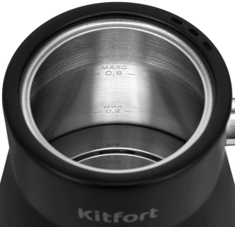 Чайник электрический Kitfort КТ-6760 0.8л. 1200Вт черный корпус: нерж.сталь/пластик - купить недорого с доставкой в интернет-магазине