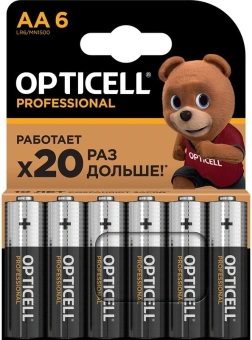 Батарея Opticell Professional LR6 AA (6шт) блистер - купить недорого с доставкой в интернет-магазине