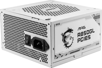 Блок питания MSI ATX 850W MAG A850GL WH PCIE5 80+ gold (20+4pin) APFC 120mm fan 8xSATA Cab Manag RTL - купить недорого с доставкой в интернет-магазине