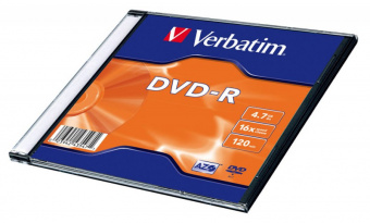 Диск DVD-R Verbatim 4.7Gb 16x Slim case (20шт) (43547) - купить недорого с доставкой в интернет-магазине