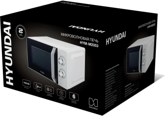 Микроволновая Печь Hyundai HYM-M2053 20л. 700Вт белый/серебристый - купить недорого с доставкой в интернет-магазине