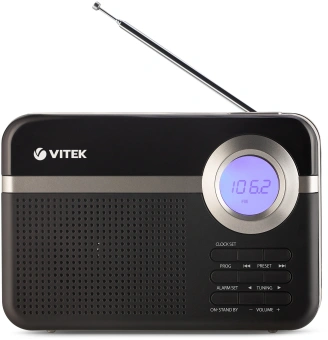 Радиоприемник настольный Vitek VT-3592 черный - купить недорого с доставкой в интернет-магазине