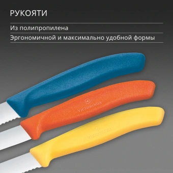 Набор ножей Victorinox Swiss Classic 6.7116.32C1 для овощей компл.:3предм. ассорти европодвес - купить недорого с доставкой в интернет-магазине