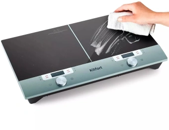 Плита Инфракрасная Kitfort КТ-155 черный/серебристый стеклокерамика (настольная) - купить недорого с доставкой в интернет-магазине