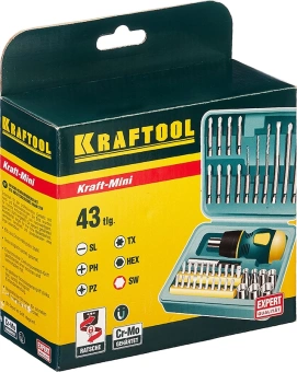 Отвертка Kraftool 25556-H43 в компл.:43 предмета жесткий кейс - купить недорого с доставкой в интернет-магазине