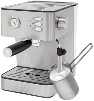 Кофеварка рожковая Profi Cook PC-ES 1209 850Вт серебристый - купить недорого с доставкой в интернет-магазине