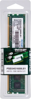 Память DDR3L 4GB 1600MHz Patriot PSD34G1600L81 Signature RTL PC3-12800 CL11 DIMM 240-pin 1.35В single rank Ret - купить недорого с доставкой в интернет-магазине