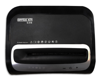 Шредер Office Kit S218 (1,9x13) черный (секр.P-5) фрагменты 22лист. 30лтр. скрепки скобы пл.карты CD - купить недорого с доставкой в интернет-магазине