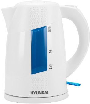 Чайник электрический Hyundai HYK-P2407 1.7л. 2200Вт белый/голубой корпус: пластик - купить недорого с доставкой в интернет-магазине