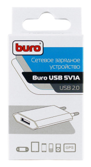 Сетевое зар./устр. Buro TJ-164w 5W 1A USB универсальное белый - купить недорого с доставкой в интернет-магазине