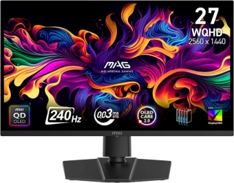 Монитор MSI 26.5" Mag 271QP QD-OLED X24 черный QD OLED LED 0.03ms 16:9 HDMI M/M матовая HAS Piv 1500000:1 250cd 178гр/178гр 2650x1440 240Hz DP Quad HD 2K (1440p) 8кг - купить недорого с доставкой в интернет-магазине