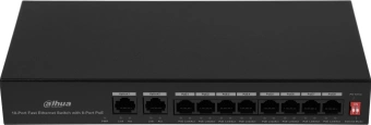 Коммутатор Dahua DH-PFS3010-8ET-65 10x100Мбит/с 8PoE+ 65W неуправляемый - купить недорого с доставкой в интернет-магазине