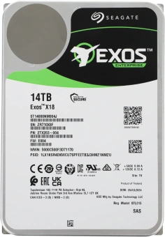 Жесткий диск Seagate SAS 3.0 14TB ST14000NM004J Server Exos X18 4KN (7200rpm) 256Mb 3.5" - купить недорого с доставкой в интернет-магазине