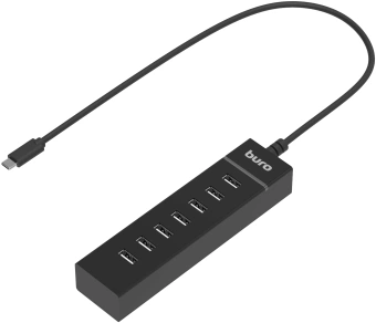 Разветвитель USB-C Buro BPH-C-P107 7порт. черный (BU-USBC-HUB-7U2) - купить недорого с доставкой в интернет-магазине