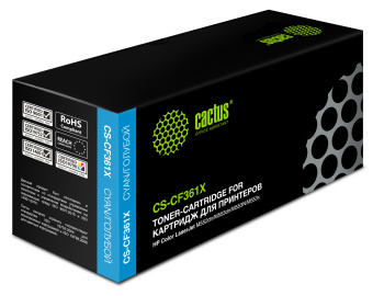 Картридж лазерный Cactus CS-CF361X CF361X голубой (9500стр.) для HP CLJ M552dn/M553dn - купить недорого с доставкой в интернет-магазине