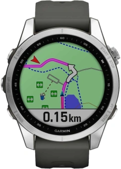 Смарт-часы Garmin Fenix 7S 1.2" корп.серый рем.черный (010-02539-01) - купить недорого с доставкой в интернет-магазине