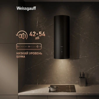 Вытяжка каминная Weissgauff Tubus 90 Black Edition черный управление: кнопочное (1 мотор) - купить недорого с доставкой в интернет-магазине