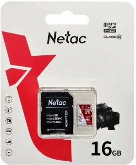 Флеш карта microSDHC 16GB Netac NT02P500ECO-016G-R P500 Eco + adapter - купить недорого с доставкой в интернет-магазине
