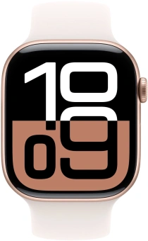 Смарт-часы Apple Watch Series 10 A2999 46мм 2.1" OLED корп.розовое золото Sport Band рем.белый разм.брасл.:160-210мм (MWWU3LW/A) - купить недорого с доставкой в интернет-магазине
