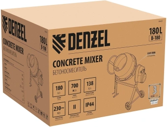 Бетономешалка Denzel B-180 электрич. бар.:180л г.р.:96л 700Вт (95423) - купить недорого с доставкой в интернет-магазине