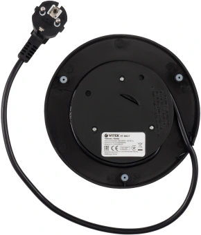 Чайник электрический Vitek VT-8827 1.7л. 2200Вт черный корпус: стекло/металл - купить недорого с доставкой в интернет-магазине