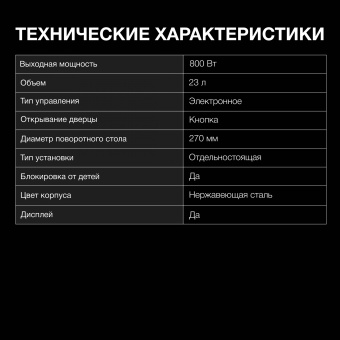 Микроволновая Печь Hyundai HYM-D3009 23л. 800Вт черный - купить недорого с доставкой в интернет-магазине