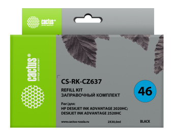 Заправочный набор Cactus CS-RK-CZ637 черный 2x30мл для HP DJ 2020/2520 - купить недорого с доставкой в интернет-магазине