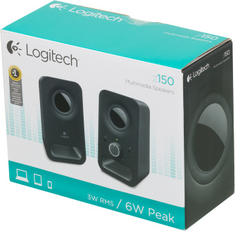 Колонки Logitech Z150 2.0 черный 3Вт - купить недорого с доставкой в интернет-магазине