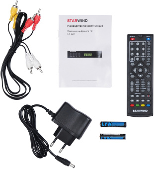 Ресивер DVB-T2 Starwind CT-220 черный - купить недорого с доставкой в интернет-магазине