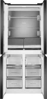 Холодильник Weissgauff WCD 450 Rock Glass NoFrost Inverter 3-хкамерн. графит темный инвертер - купить недорого с доставкой в интернет-магазине
